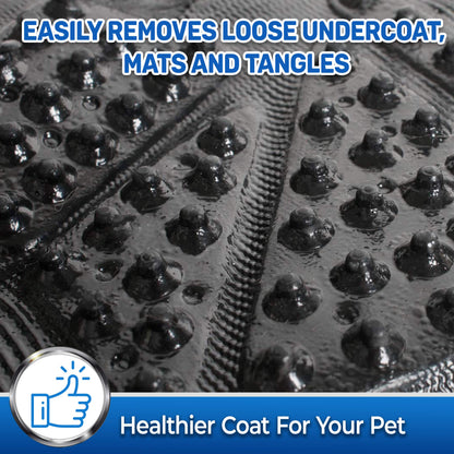 PET MAGASIN Dog Grooming Gloves for Gentle Deshedding and Bathing (Black, Medium)