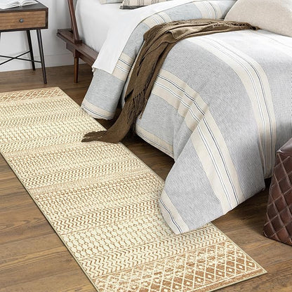 Boho Rug Runners for Hallways, 2x6 Ultra Soft Non-Slip Vintage Kitchen Mat, Stain Resistant Washable Farmhouse Rug Carpet Runner for Bedside Laundry Room Bathroom Doorway