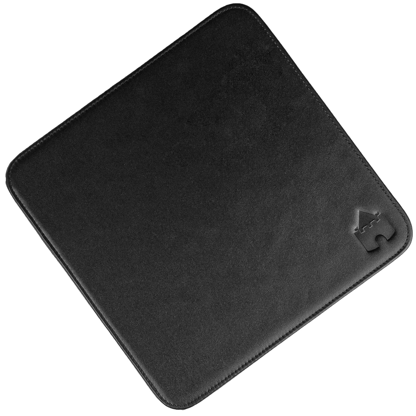 Castle Moat Mouse Pad Durable Genuine Leather, Easy to Clean Computer Mouse Pad with Non-Slip Rubber Base for Home and Office (Logo)