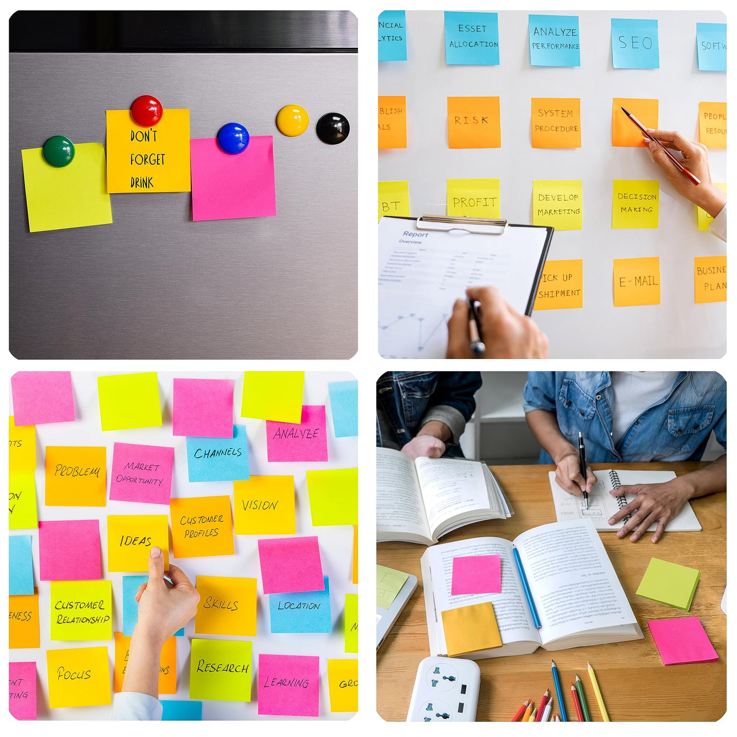 Woswel Sticky Notes Bulk 3 x 3 in, 60 Pads Adhesive Paper Memo, 85 Sheets/Pad, 6 Bright Colors, Self-Stick Notes, Easy to Post for Home, Office, School