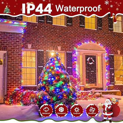 394FT 1200 LED Christmas Lights Outdoor, Christmas Tree Lights Plug in, 8 Modes Twinkle String Lights for Bedroom Wedding Party Holiday Xmas Home Decorations Multicolored
