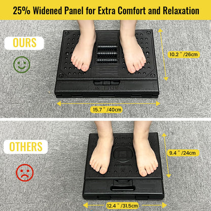 Foot Rest for Under Desk at Work Enlarged, Ergonomic Footrest with Adjustable Height and Angle, Foldable Foot Stool with Removable Pad Massage Beads for Office Gaming Chair Black