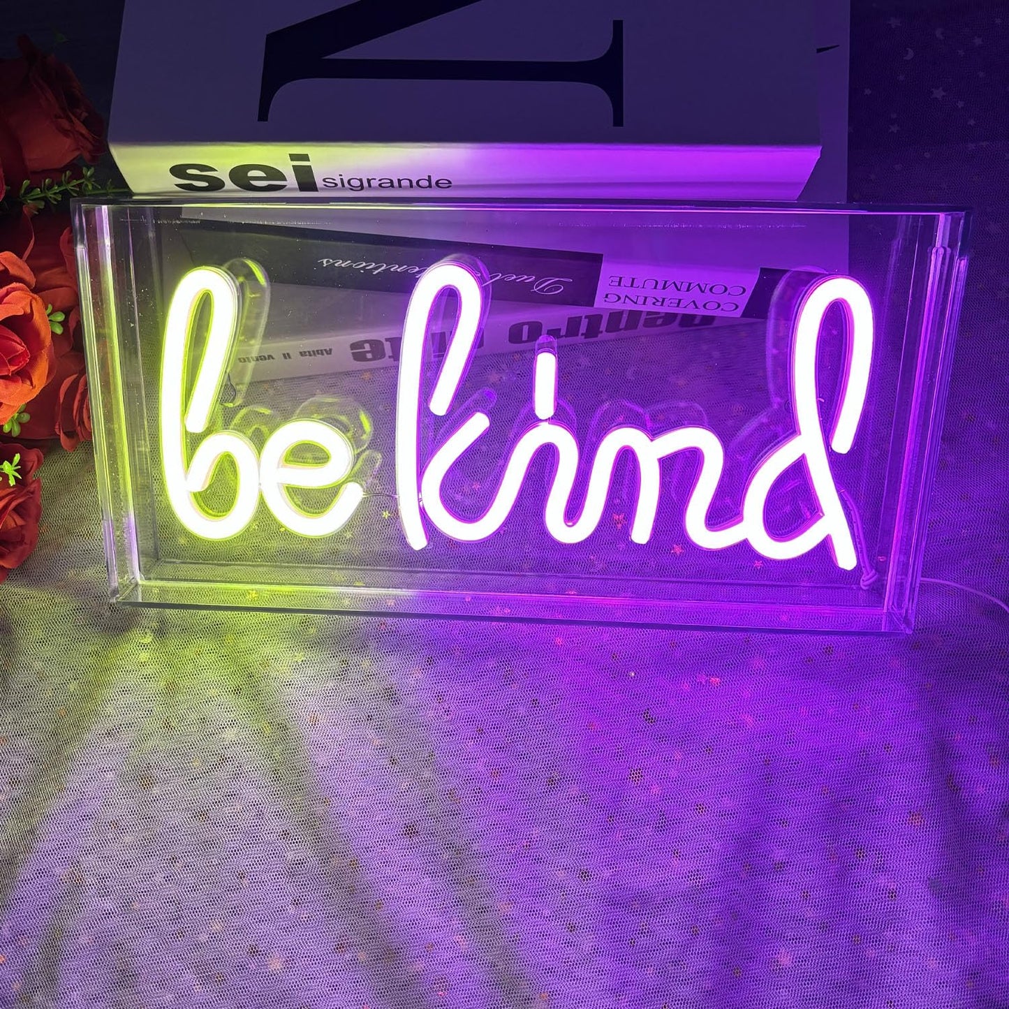 Be Kind Neon Light Sign,3D Standable Neon Marquee Letters Sign for Girls Room Decor Home Bedroom, Pub, Hotel, Beach, Cocktail, Man Cave Gift,USB Powered 11.8"*5.9"*1.7"