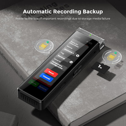 136GB Digital Voice Recorder with Playback, Innioasis R1 Full Touchscreen Voice Recorder with AI Intelligent Transcription and Bluetooth, Voice Activated Sound Audio Recorder Device with Mic (Silver)