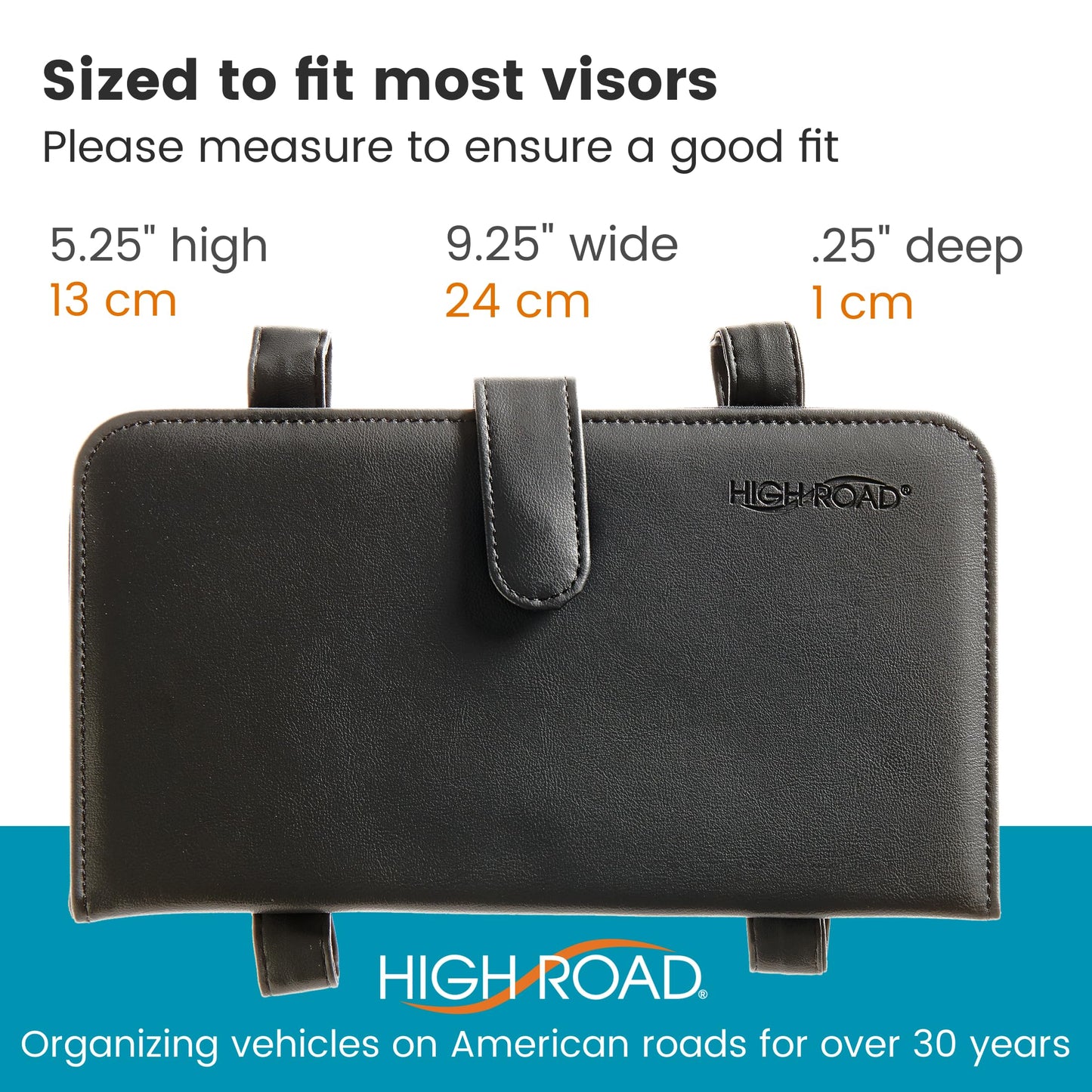 High Road Car Document Holder - Registration and Insurance Card Holder and Car Visor Organizer with 6 Clear Pockets and Pen Loop for Driving Documents, Cards and Paperwork