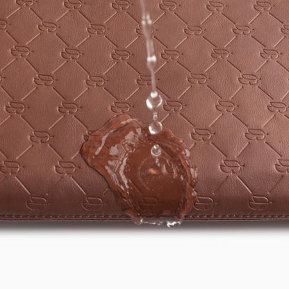 Comfyable x Edition Faux Leather Laptop Sleeve 13 14 Inch, Compatible with 13" MacBook Air M5 & 14" MacBook Pro M5 Pro/Max 2026, Mac Travel Case with a Front Zip Pocket for Men Women, Brown