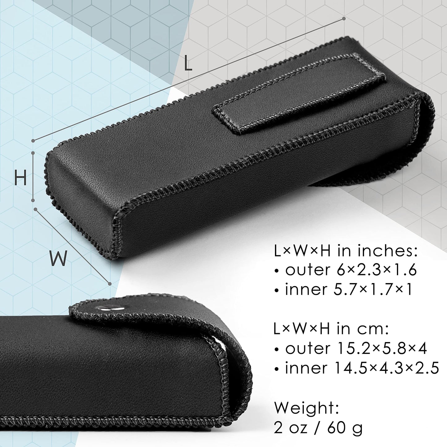 PU Leather Eyeglasses Case on Belt, Hard Eyeglass Case, Glasses Holder Belt Loop, Small Case For Eyeglass, Glasses Cases, Small Sunglasses Case, Reading Glasses Case Classy Style Black
