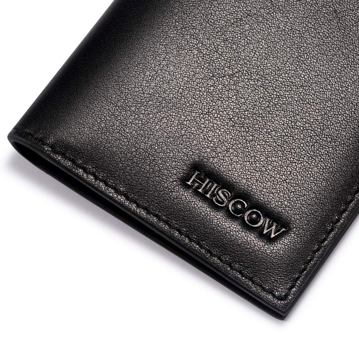HISCOW Slim Leather Credit Card Holder 4cc for Men & Women, Italian Calfskin (Black)