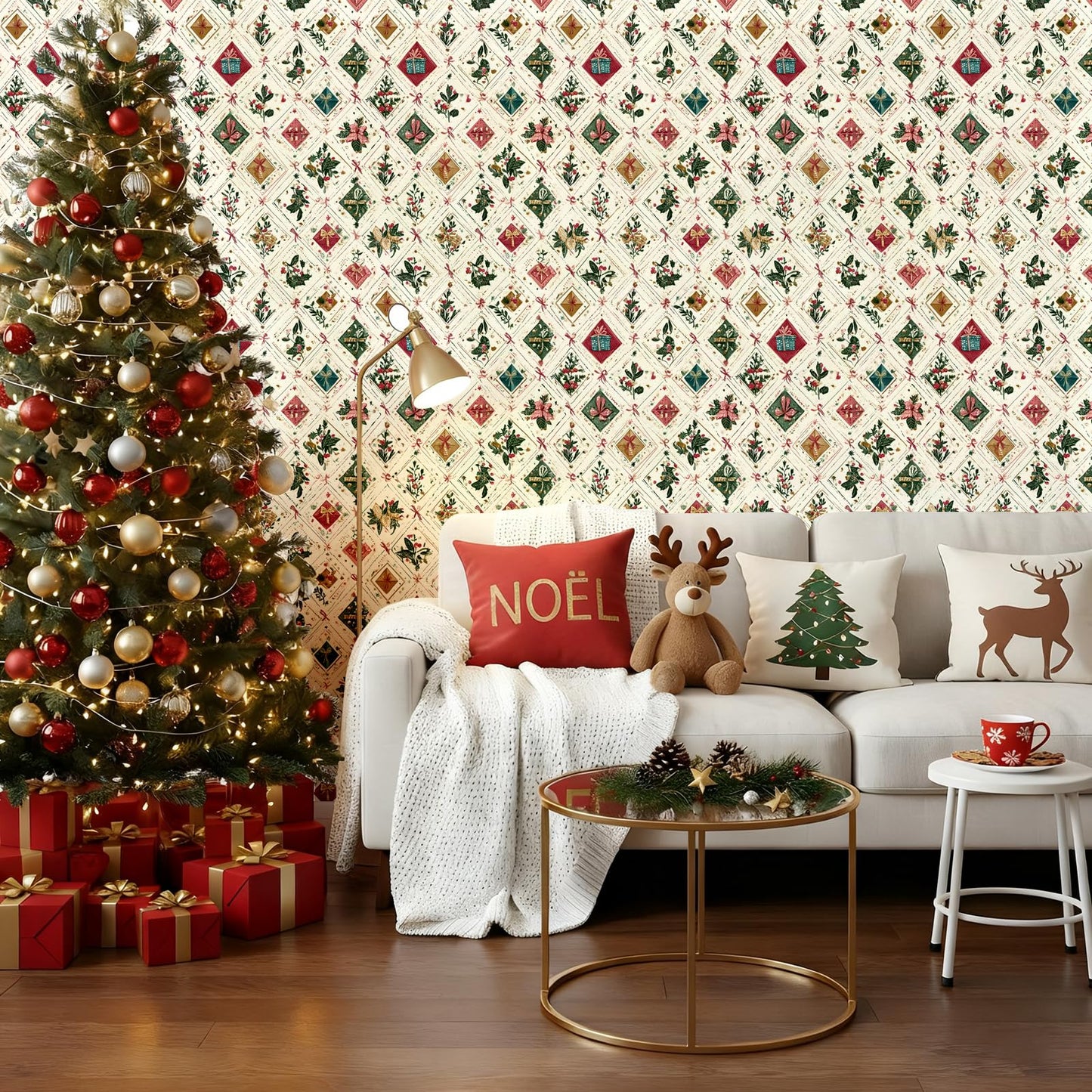 Kitico Peel and Stick Wallpaper – Self Adhesive Wall Paper for Walls, Waterproof Removable Contact Paper Roll for Everyday Home Décor & Christmas Gift Wrap Roll 17.3"x196.8"