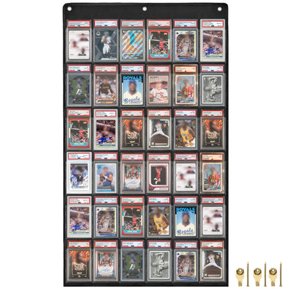 Throjin Card Display case 36 Pocket PAS Graded Card Display for Sports Card Holder for Basketball, Football, Baseball Cards wall Display