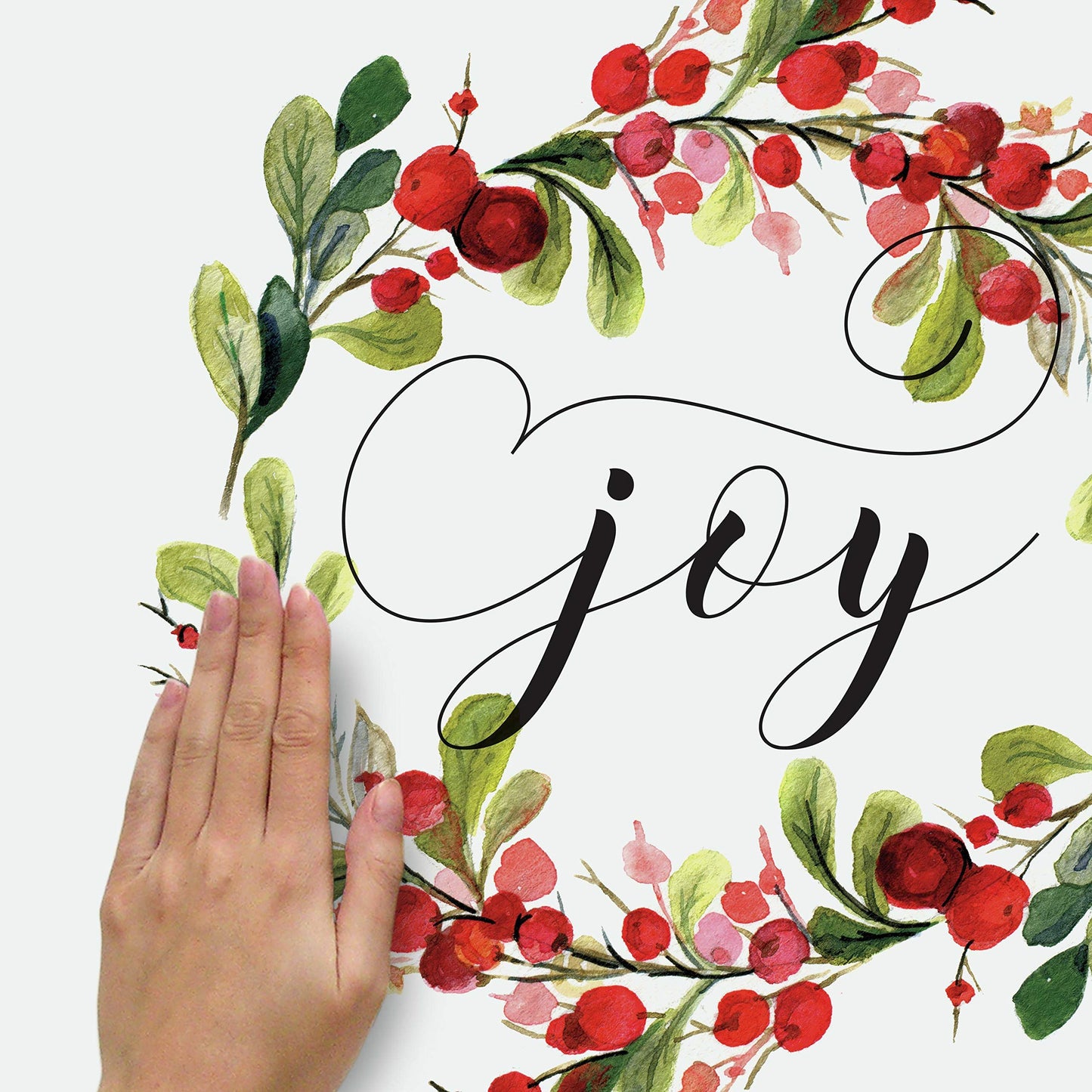 RoomMates RMK4480GM Merry Christmas Wreath Peel and Stick Wall Decals