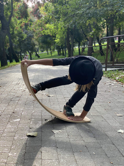 NUTTY TOYS Montessori Wooden Wobble Board for Kids & Adults - 35" 100% Natural Wood Balance Board Toddler Balancing Toy Unique Boy & Girl Open Ended Toy Best Christmas Stocking Stuffer Gifts Idea 2025