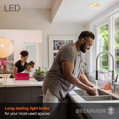 SYLVANIA ECO LED BR30 Light Bulb, 65W = 10W, Dimmable, Frosted Finish, 650 Lumens, 2700K, Soft White - 4 Pack (40870)