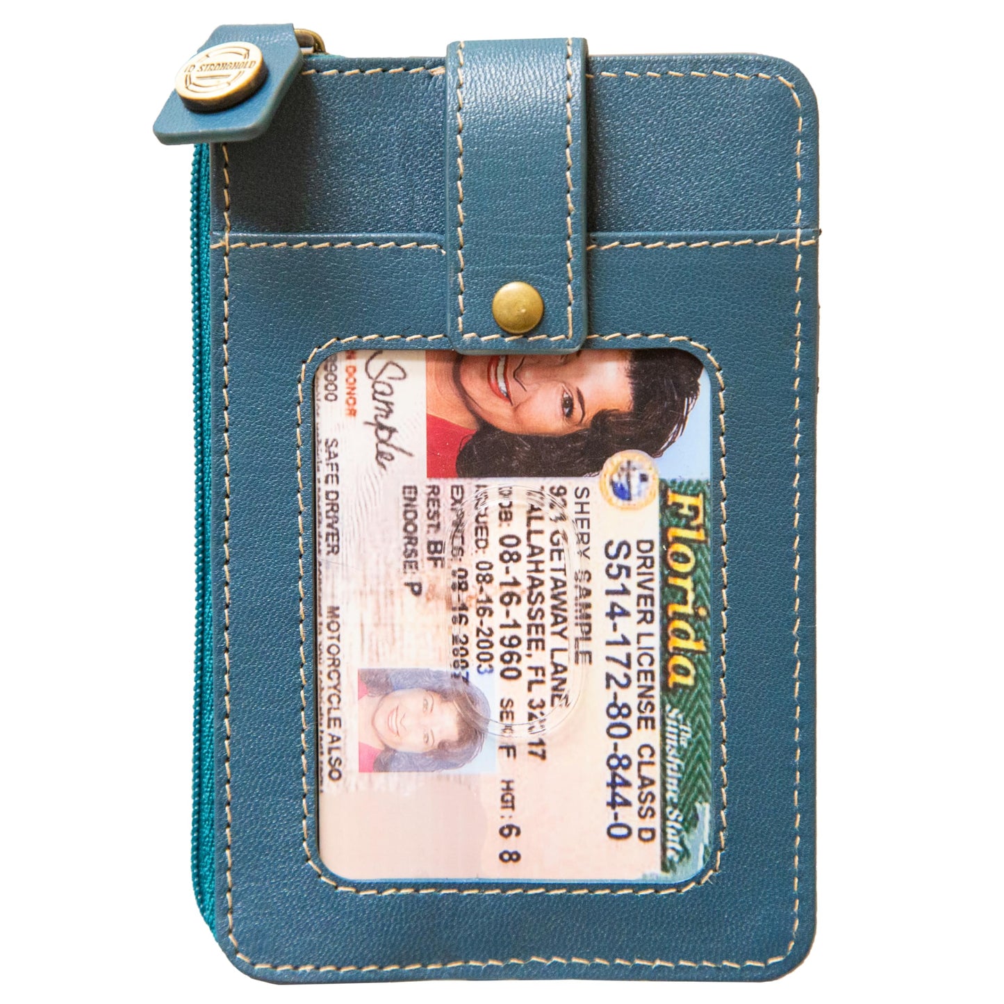ID Stronghold RFID Blocking Front Pocket Wallet – Slim Minimalist Genuine Leather Wallet with Zipper Coin Pocket (Mega Blue)