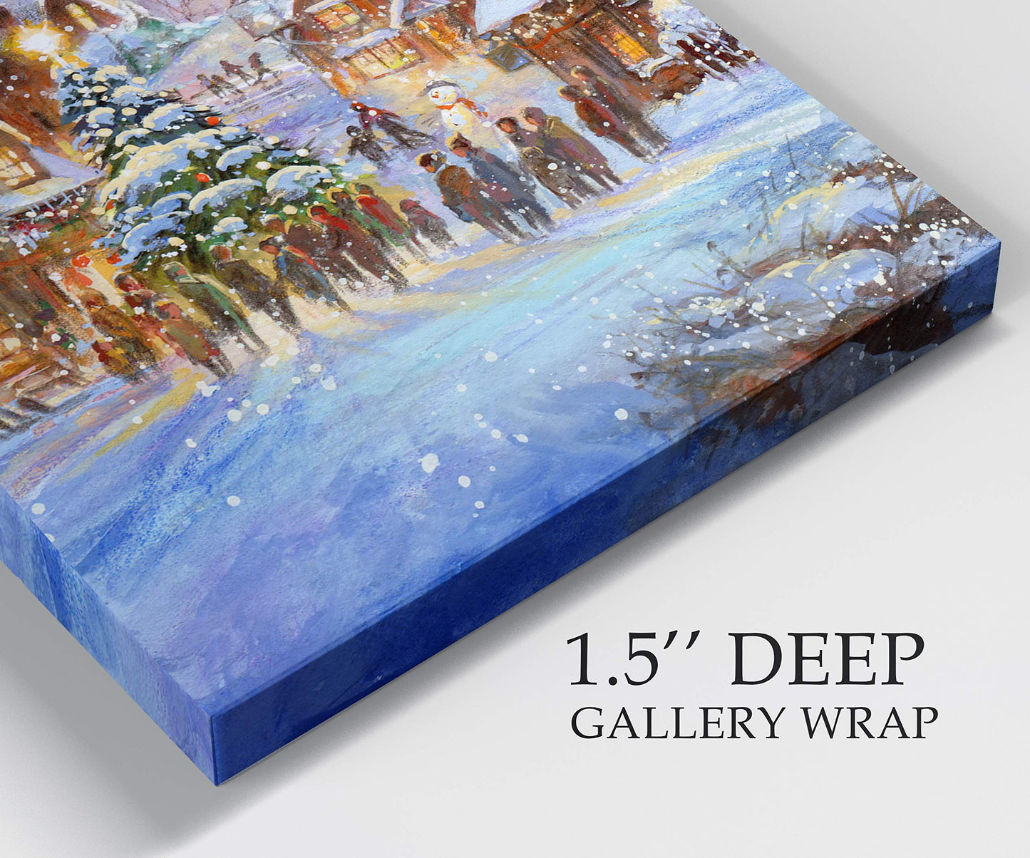 Renditions Gallery Abstract Christmas Art Prints for Home Decor Snowy White Christmas Canvas Wall Hanging Paintings for Bedroom Dining Living Room Office Home Kitchen Wall Decor - 32"X48" LT18