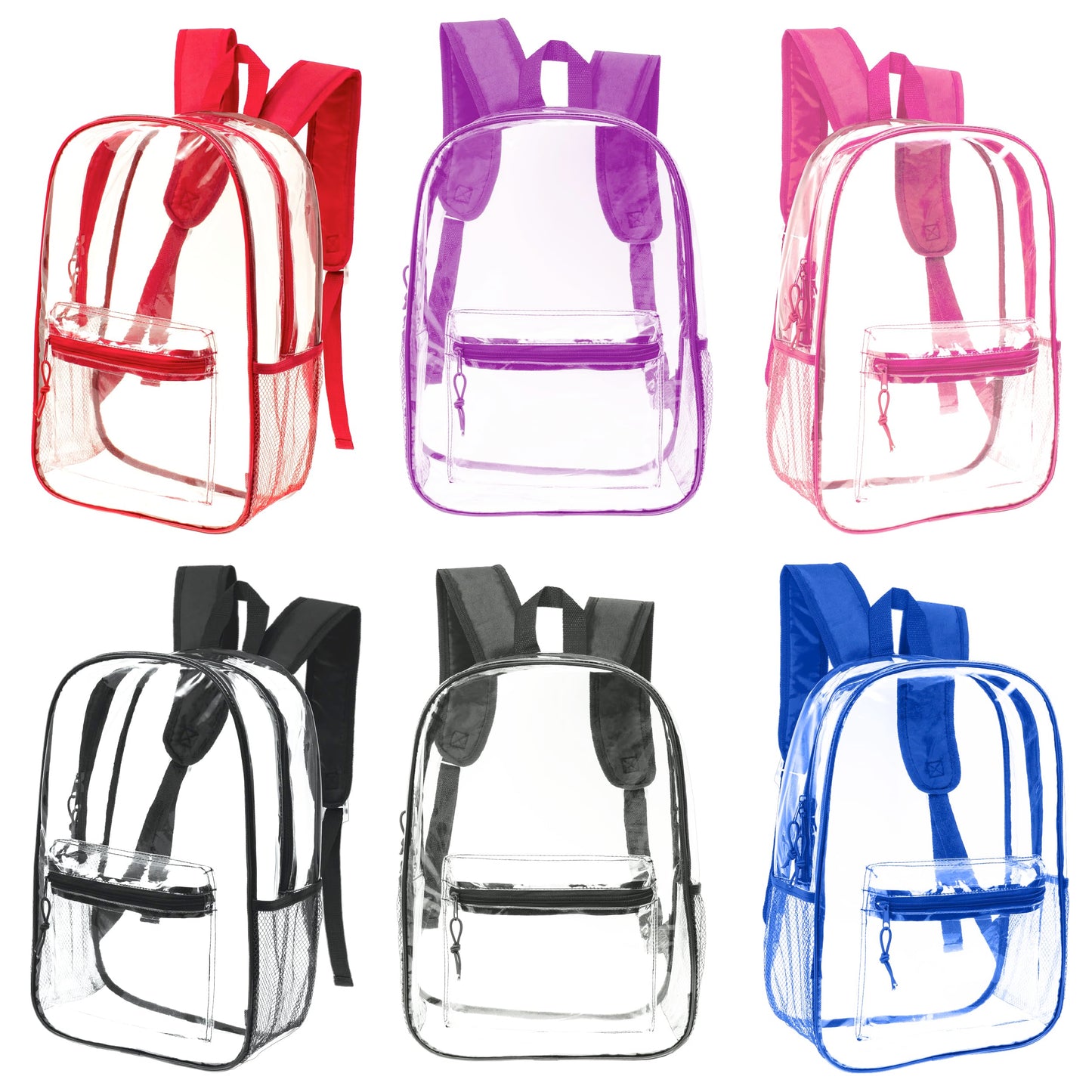 Moda West 17 Inch Bulk Backpacks with School Supply Kit - Case of 12 Wholesale Backpacks Assorted Colors