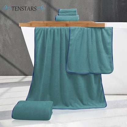 TENSTARS Luxury Silk Hemming Towel Set