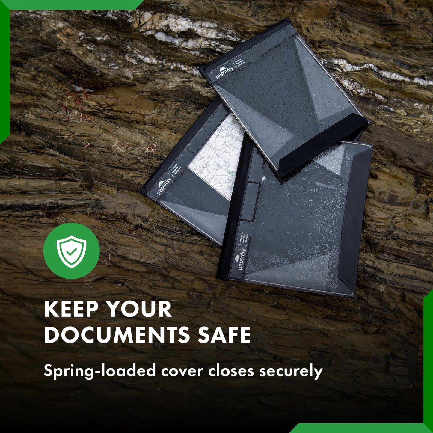 Waterproof Clipboard A4 Portrait by Paperdry, Black, Superior PVC Plastic with Cold Protection, Outdoor Covered Clip Board with Storage, A4 Waterproof Document Holder