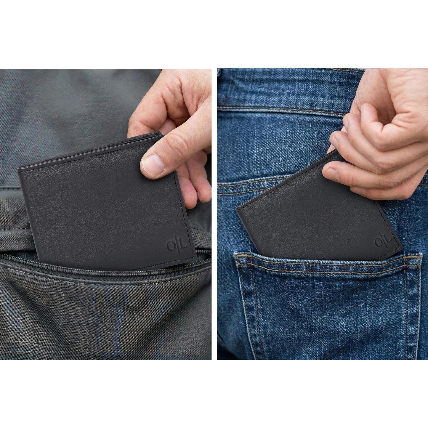 Oak Leathers Slim Leather Wallet for Men - RFID Wallets 6 Credit Card Holder Ultra Thin Gift for Mens, Front Pocket Minimalist Design (Nappa Black)