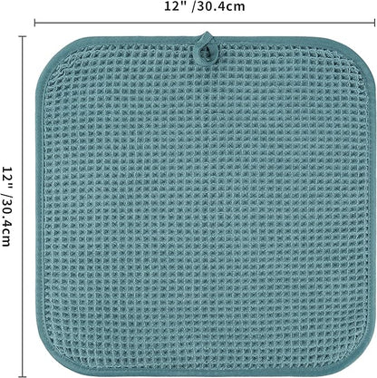 Microfiber Waffle Face Towels, 4 Pieces, Fast Drying, Lint Free 430 GSM