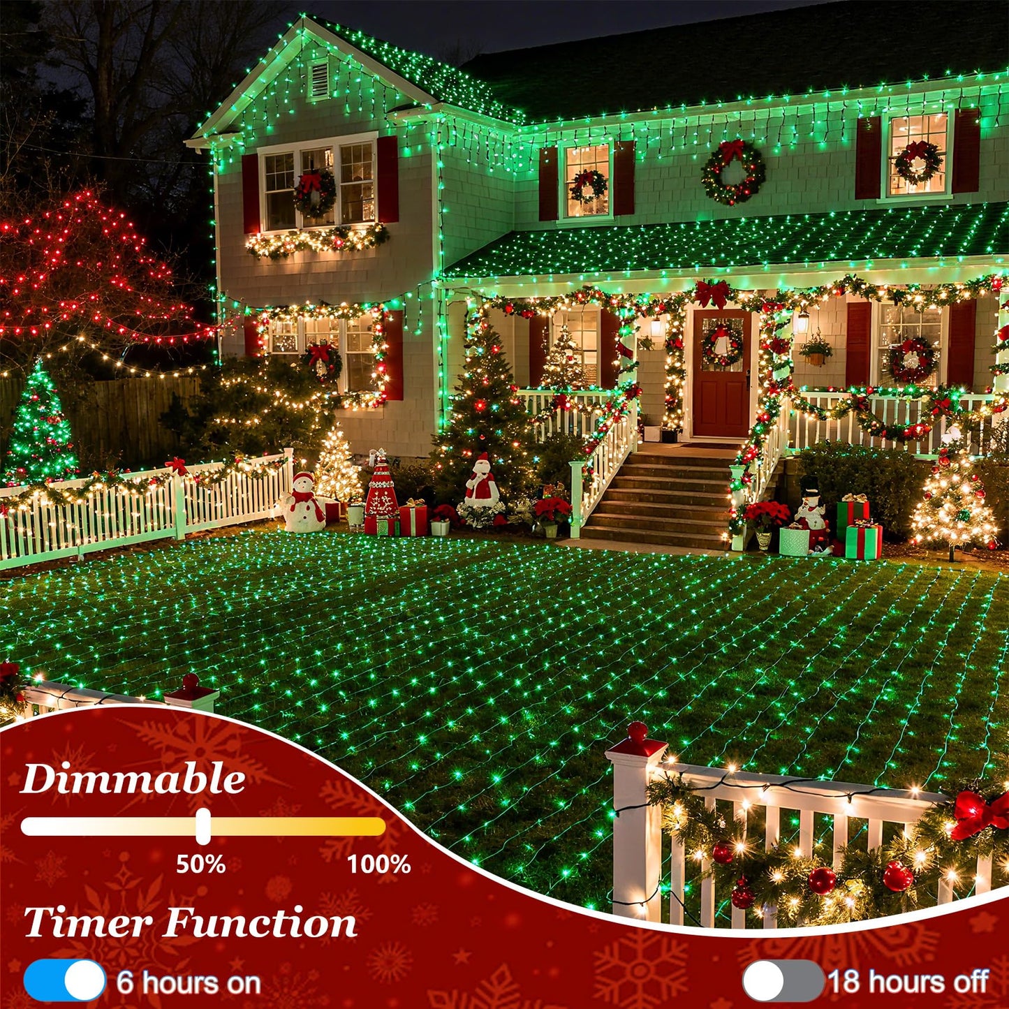 300 LED Christmas Tree Lights, St Patrick's Day Decorations Lights Indoor with Timer Memory & Dimmable & 12 Modes, 75FT Fairy String Lights for Outside Home Patio Party Easter Halloween, Green