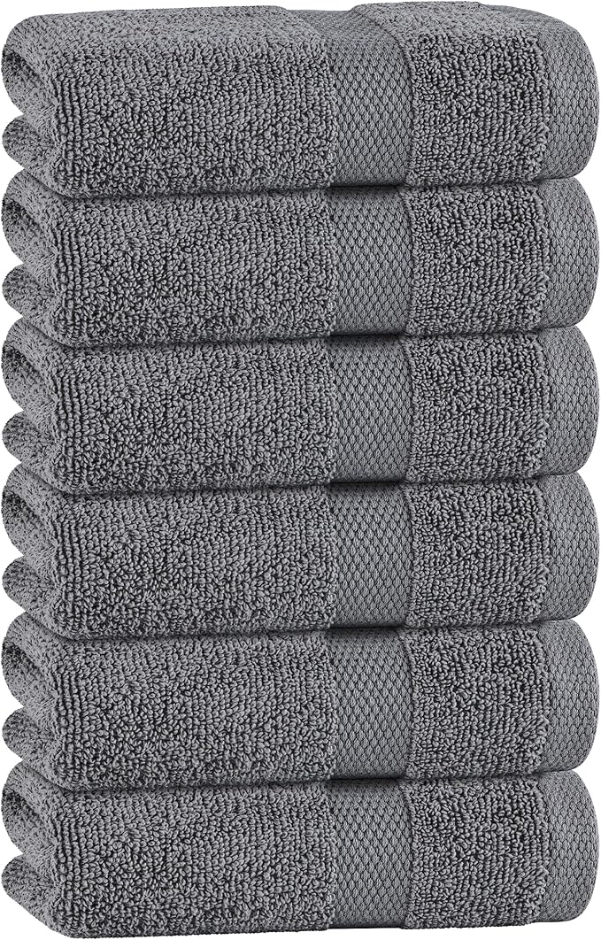 White Classic Gray Hand Towels for Bathroom Cotton Hand Towel Bulk for Gym