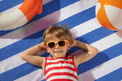 Oversized Cabana Beach Towels - Pack of 4 Cotton 30x60 Inches | Modern Striped Design in Blue
