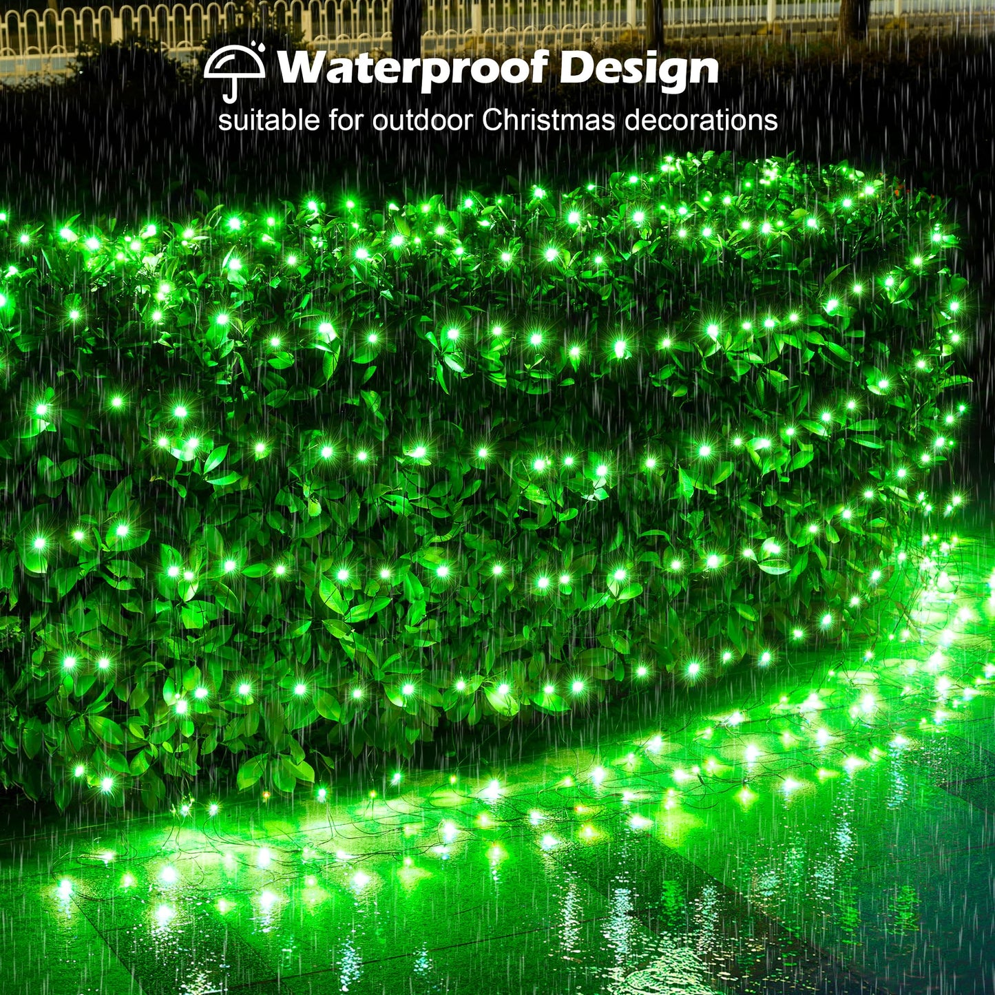 BlcTec Outdoor Christmas Lights 200 LED 8.4ft x 5.2ft Christmas Net Lights with 8 Modes, UL Certified, Timer, Connectable, Waterproof for Trees, Bushes, Shrubs, Yard Outdoor Xmas Decorations, Green