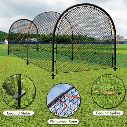Hazacl Baseball Batting Cage for Backyard, Softball Cage Batting Net Portable with Carrying Bag Detachable Door with Hitting Target for Batting Training Pitching Practice (22 ft)