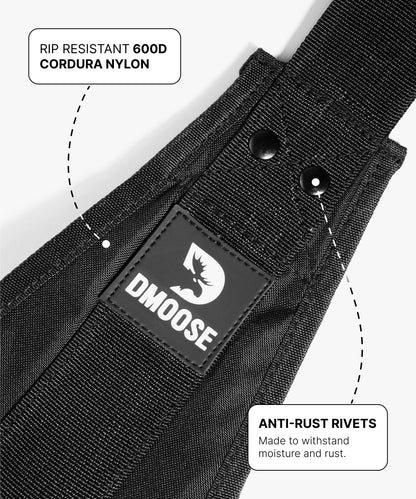 DMoose Fitness Hanging Ab Straps for Pull Up Bar & Core Strength Training - Soft Padded Exercise Straps for Ab Swing & Leg Raises, Hang Bar Strap with 2 Steel Carabiners - Abs Equipment for Home & Gym