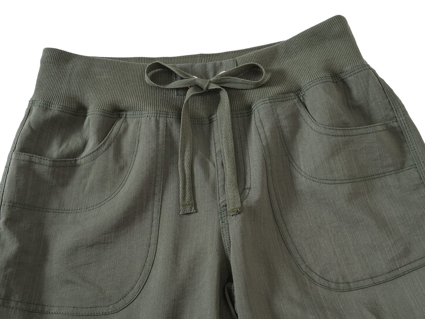 MoFiz Women's Cargo Capris Hiking Pants Lightweight Quick Dry Running Outdoor Casual Shorts Button Pockets UPF 50+ Army Green M