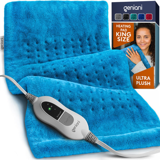 GENIANI Electric Throw - XL Electric Heating Pad for Back Pain & Cramps Relief, Birthday for Women Men Auto Shut Off, Machine Washable, Heat Pad for Neck & Shoulder, 12×24", Tabby Gray