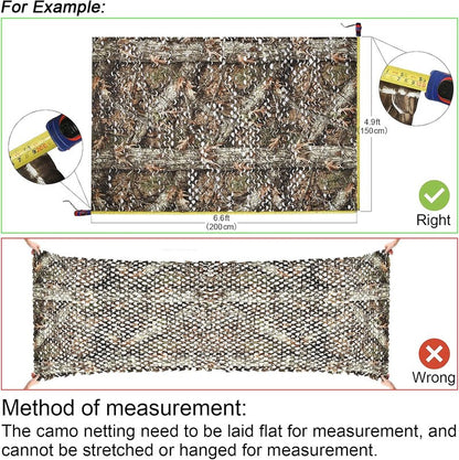 Camo Netting Bulk Roll - Camouflage Ghillie Hunting Blind | Woodland Camo 5x9.8ft for Camping & Decor