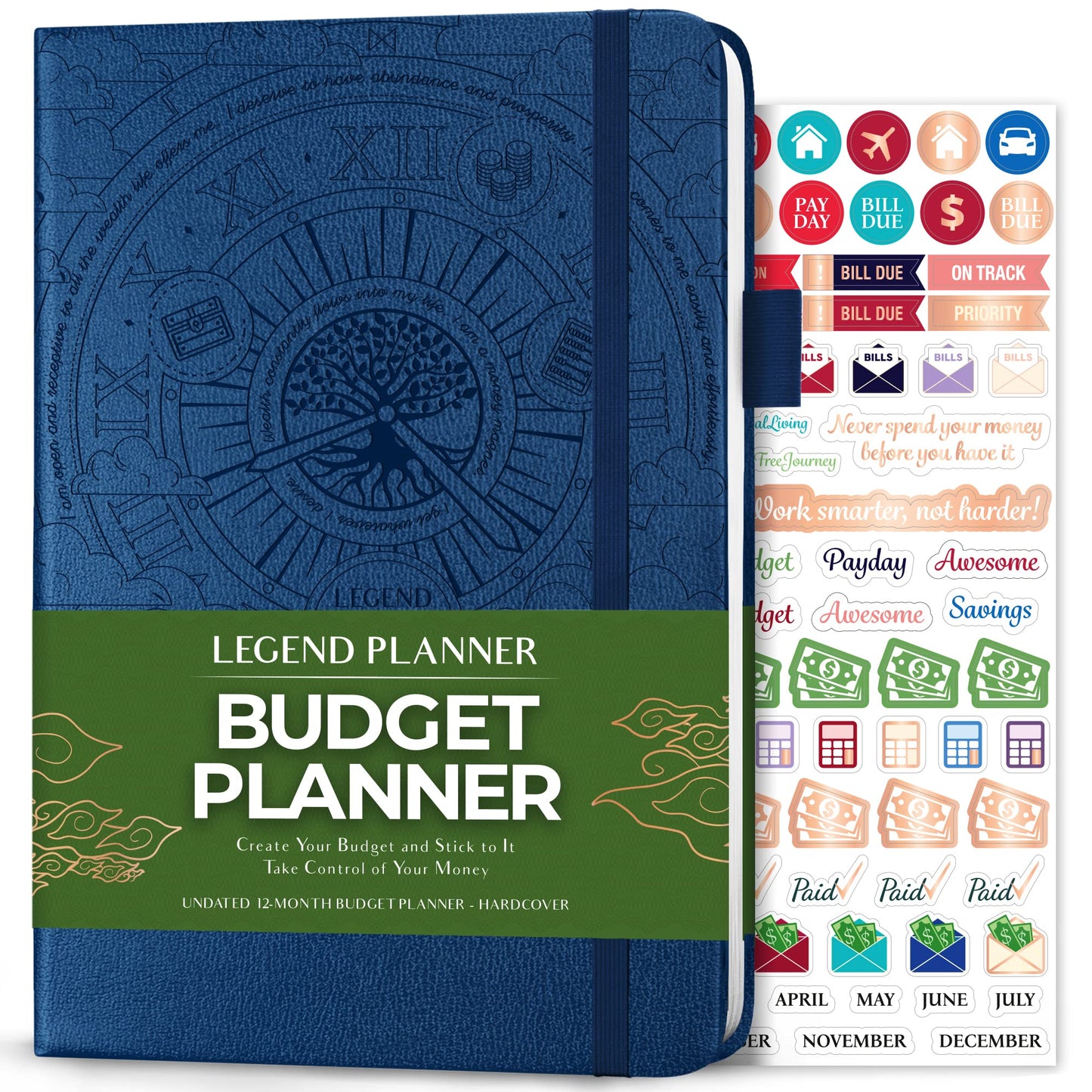 Legend Budget Planner – Financial Organizer Book. Money Account & Expense Tracker Notebook Journal for Household Monthly Budgeting (Mystic Blue)