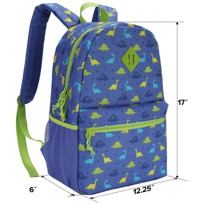SUPRANICE 24-Pack 17" Elementary Bulk Backpacks for School, Bulk Printed Bookbags for Boys and Girls Ages 5-11, Assorted Prints for School Drives, Donations, and Giveaways