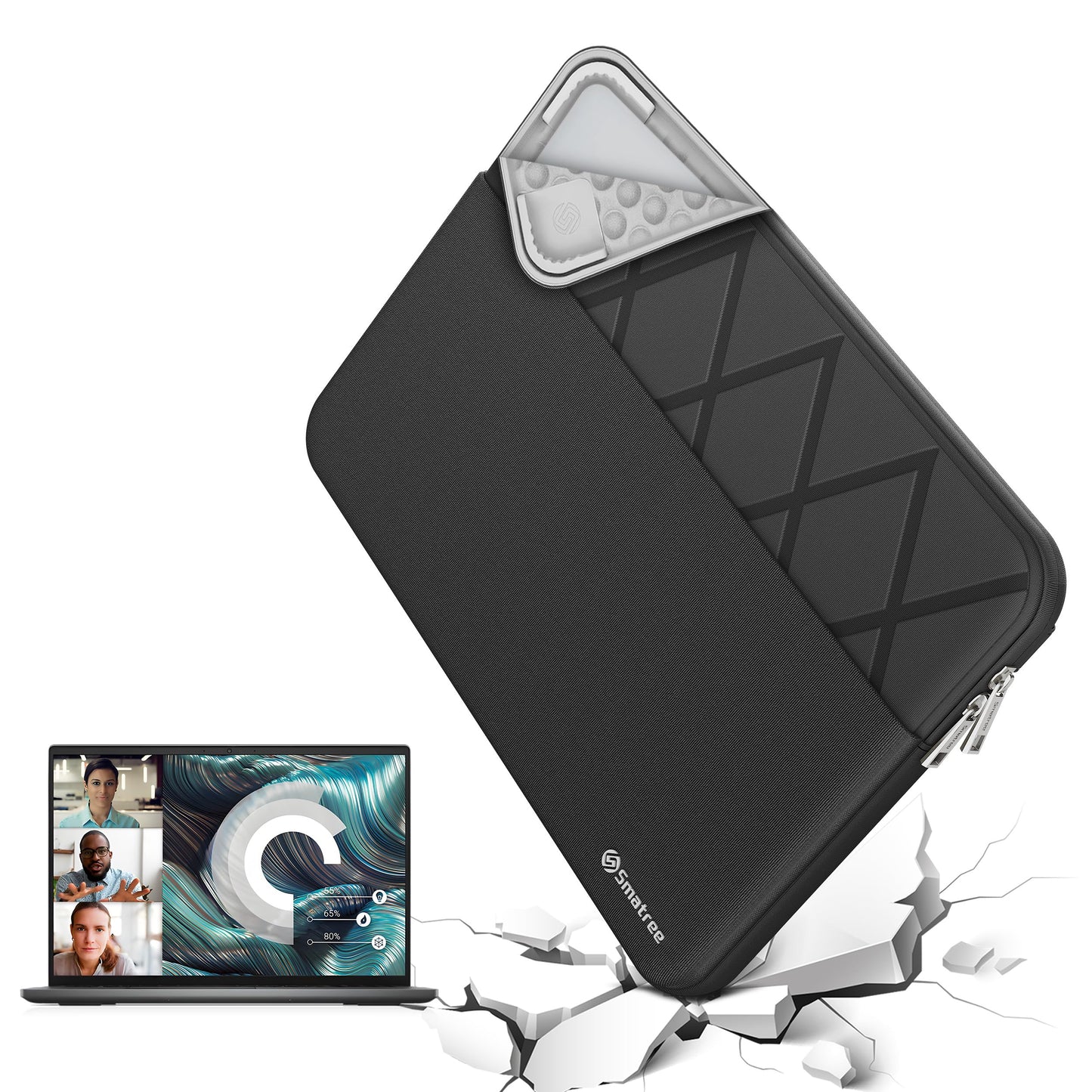 Smatree Laptop Sleeve for 15.6 inch DELL 15 DC15250/DC15255, for 15.6 inch DELL Latitude 5550/5540/5530 Laptop, Computer Case with Accessory Pocket, Patented Super-Corner Design(E645)