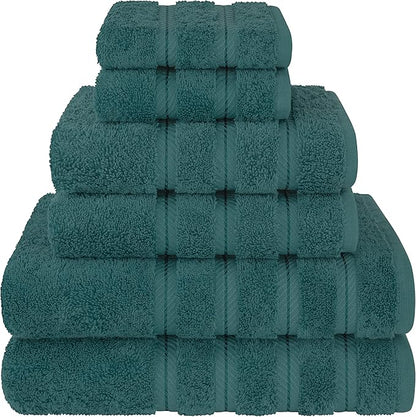 American Soft Linen Luxury 6 Piece Towel Set, 2 Bath Towels 2 Hand Towel 2