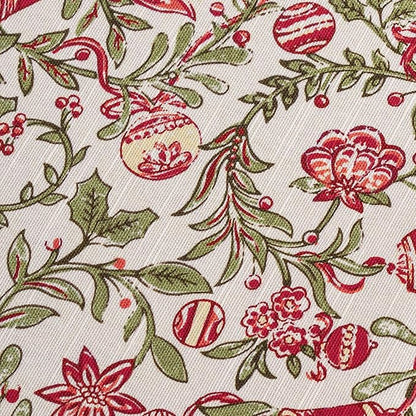 Maison d' Hermine Table Cloth Round Table 100% Cotton 63 Inches Fall Tablecloth Reusable Everyday Use for Thanksgiving Christmas Decorations Dining Farmhouse Party (Reveillon Au Jardin)