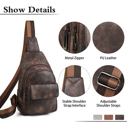 Sling Bag Crossbody Bags for Women Small Cross Body Bag Fanny Packs Chest Sling Purse for Daily Travel Leisure Sport