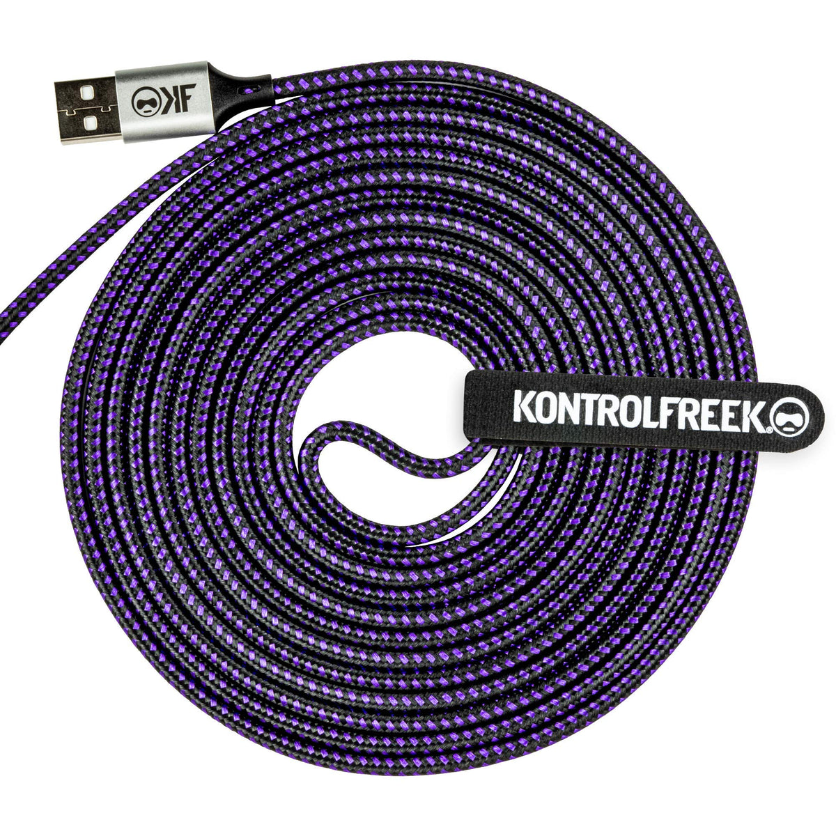 KontrolFreek Gaming Cable Micro USB (12ft) The Premium Durable Gaming Cable [Round Braided Nylon] for PlayStation Controllers, Xbox Controllers, PC, Android Smartphones and More