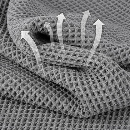 Microfiber Waffle Face Towels, 4 Pieces, Fast Drying, Lint Free 430 GSM