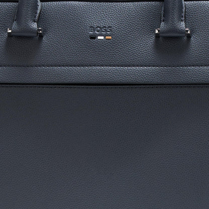 BOSS, Ray Soft Friendly Leather Brief Case, dusty blue, One Size