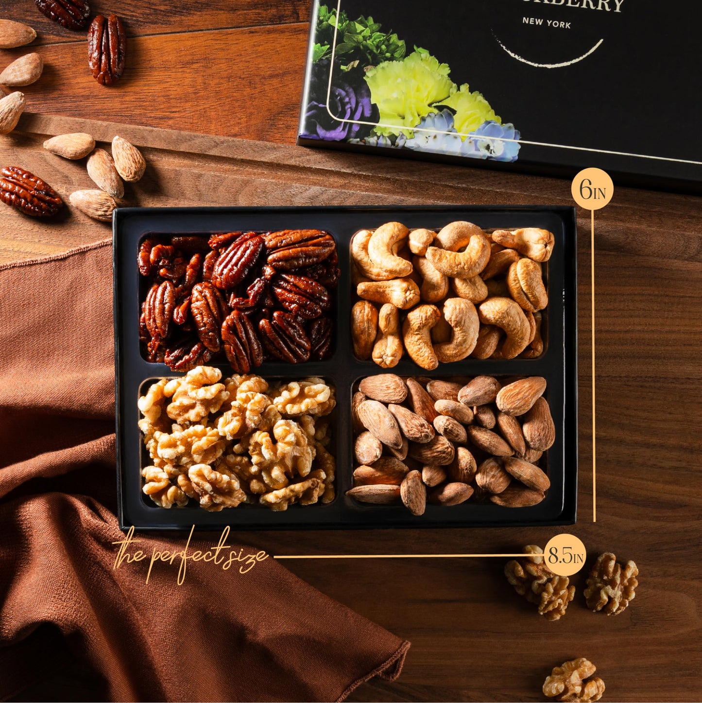 Variety Nuts Gift Basket, Nut Platter, Thanksgiving Gift Basket, Gift Box for Birthday. Anniversary, Get Well Gift, Gift for Him, Her and Family, Snackberry (1 Pack)