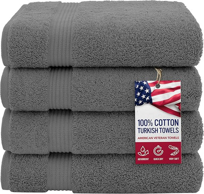 American Veteran Towel, 100% Cotton Turkish Bath Towels