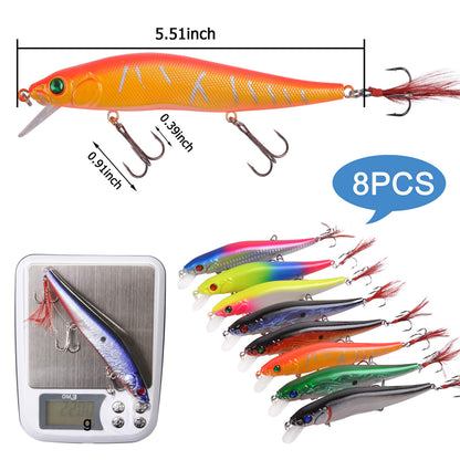 Fishing Lures Kit Crankbait Minnow Hard Bait Set Deep Diving Jerkbait Swimbait Popper Pencil Walleye Lures Artificial Fishing Bait for Bass Trout Redfish Saltwater Freshwater Fishing Lure