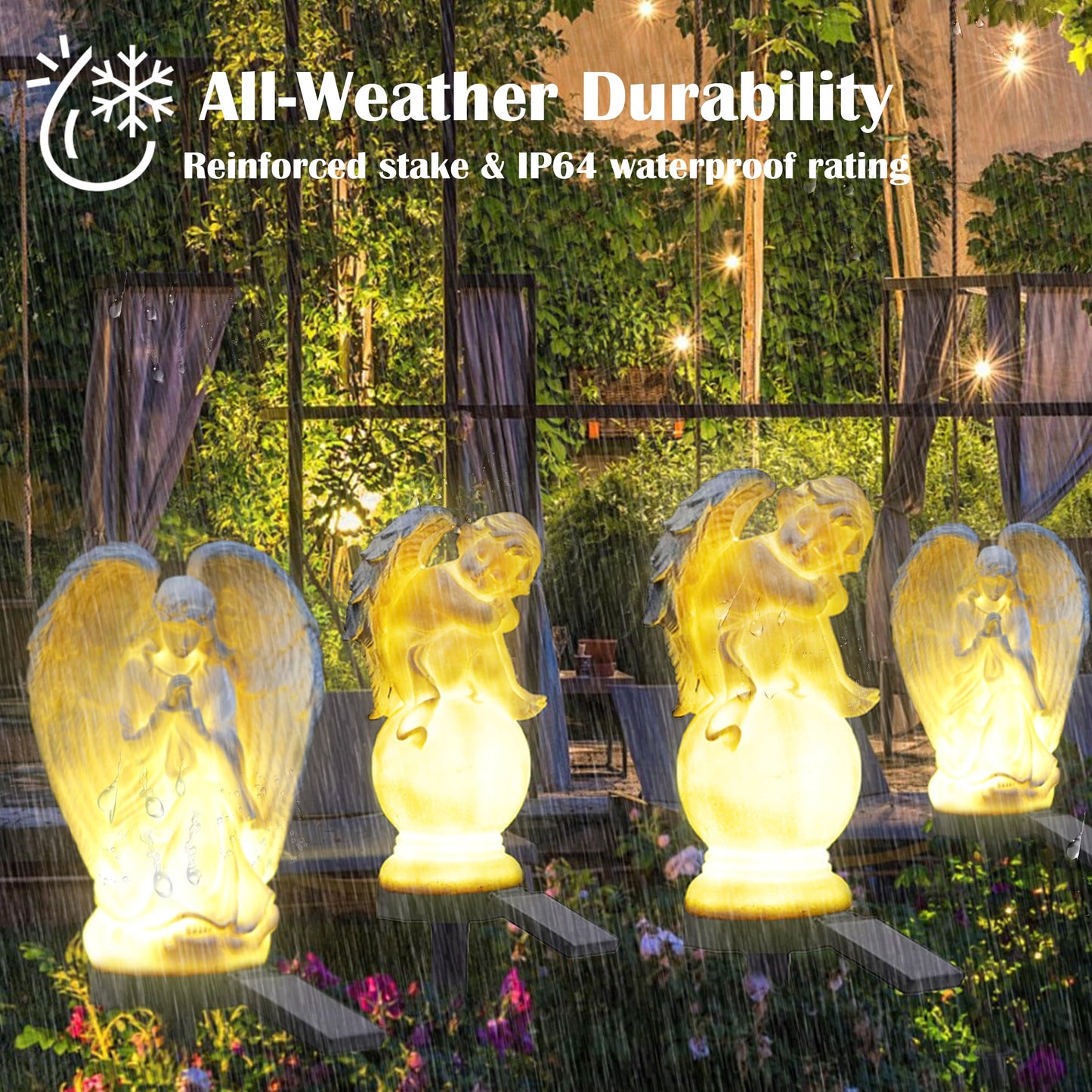 SunKite Angel Garden Solar LED Light Outdoor Waterproof Decorative Stake Lights for Yard Patio Pathway Lawn Ornaments Garden Decor Christian Christmas Decorations Gifts