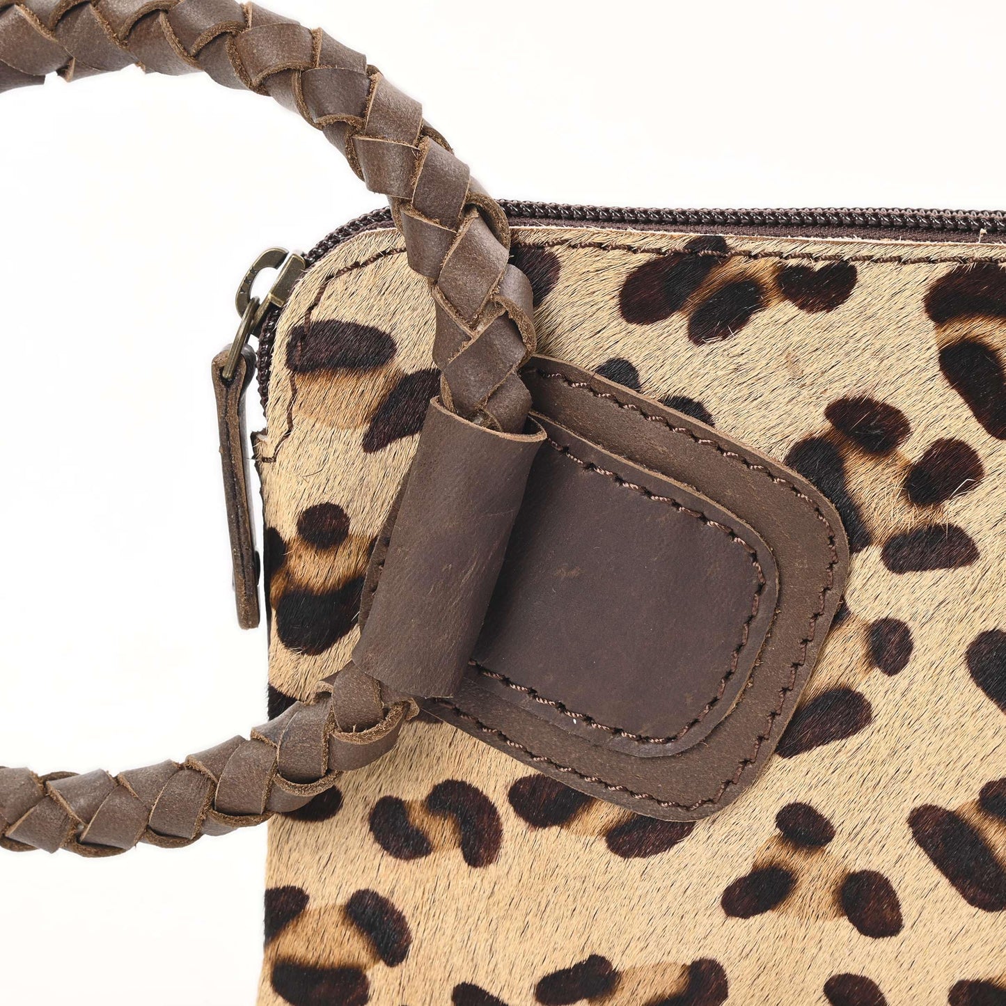 Merbaa Beauty Clutch - Elegant Handcrafted Cowhide Hairon and Leather Clutch with Comfortable Handles