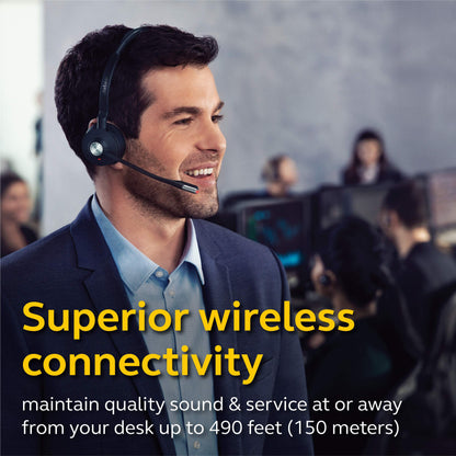 Jabra Engage 65 Wireless Headset, Stereo – Telephone Headset with Industry-Leading Wireless Performance, Advanced Noise-Cancelling Microphone, All Day Battery Life