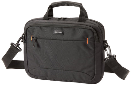 Amazon Basics 11.6 inch Laptop Bag with Shoulder Strap and Handle, Briefcase with Large Capacity Compartments for Tablets and Accessories, Black, 1-Pack