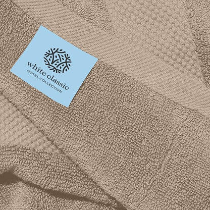 White Classic Luxury Taupe Hand Towels